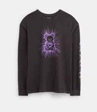 Coach Men's Smoke Bear Graphic Relaxed Longsleeve T Shirt CK692 Size S