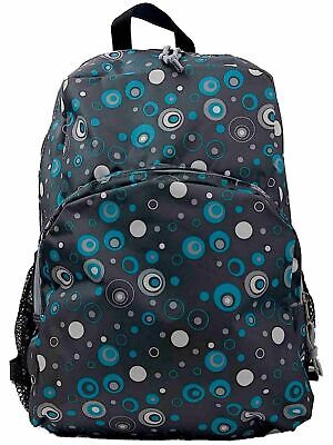 Fuel Gray 13090667 Eastsport Gray \u0026Amp; Blue Polka Dots Backpack Sport School Travel Back Pack