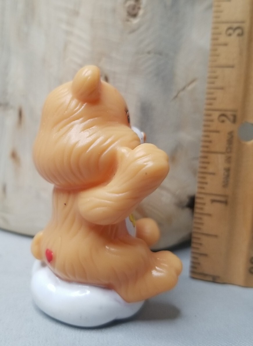 Care Bears Friend Bear 2.5” Sitting on Cloud Figurine 2004 Flowers