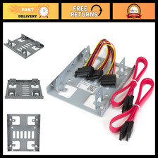 2.5" to 3.5" SATA Hard Drive Mounting Bracket Kit - Dual SSD/HDD Bay Adapter