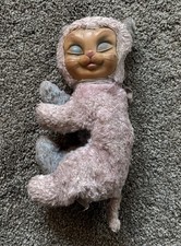 Vintage 1950's Plush Rubber Face Doll Cat Bunny Ideal Miss Frances Bell READ
