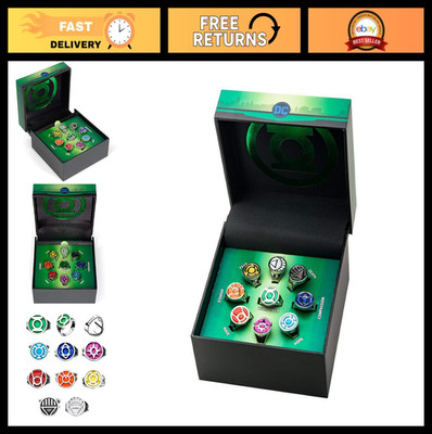 Emotional Spectrum Power Rings Set | 9 Adjustable Green Lantern Rings for Collec