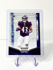 2019 Panini Playoff Football Card #230 Justice Hill Rookie RC Baltimore Ravens. rookie card picture