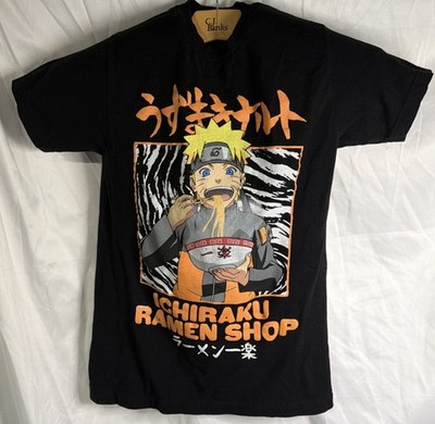 Ichiraku Ramen Shop Naruto Mens Black Short Sleeve Graphic T Shirt Size S 34/36