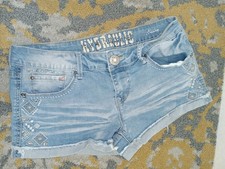 Hydraulic Women's Vintage Bailey Shorts Sz 9/10 Embroidered Y2K Rolled Cuff FLA