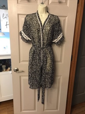 Linea Donatella Semi Sheer Peignoir Robe Size L