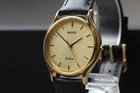 Vintage 1988 N MINT Seiko Dolce 8N41-6010 SGP Gold Round HAQ Qz Mens Watch JAPAN