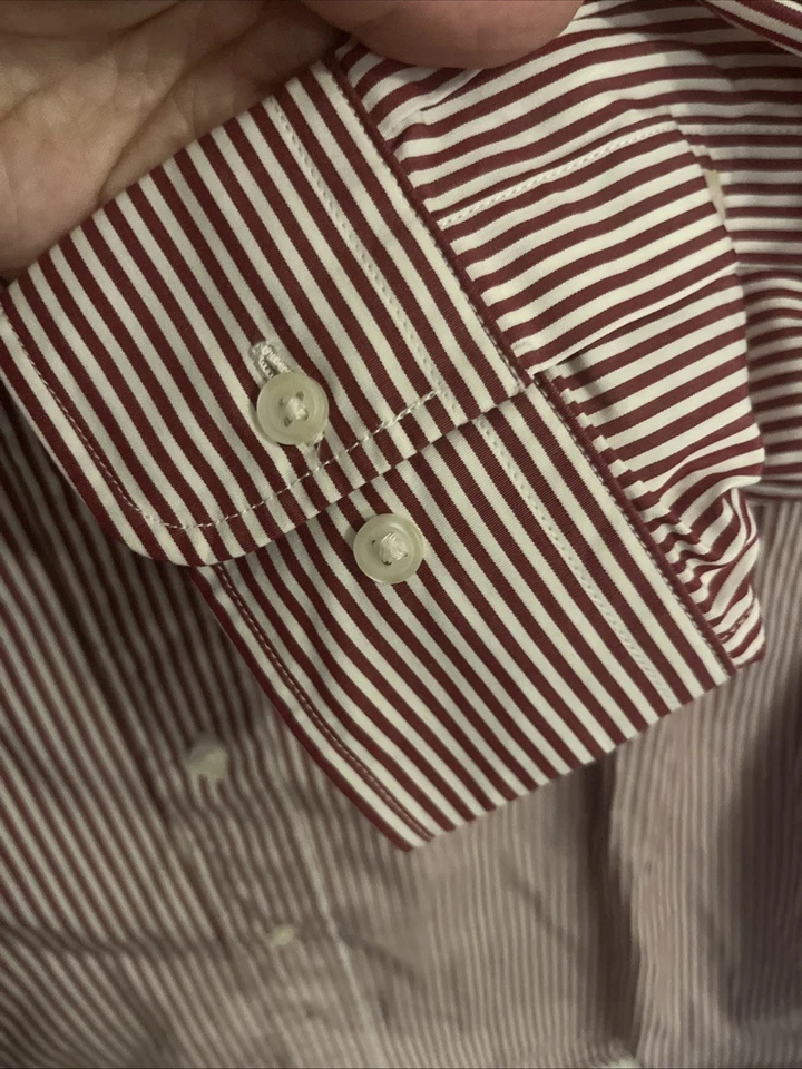 UNIQLO PARA HOMBRE 100 % algodón rojo/blanco rayas abotonadas talla grande Foto 4 de 4