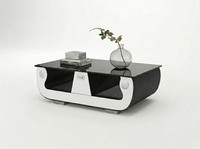 Couchtisch Modern Schwarz Weiß Hochglanz Elegant Wohnzimmertisch Luxus