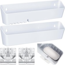2 Pack Tip Out Tray for Sink with 2 Pairs of Hinges Front Sink Drawer Tip Out