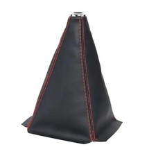 PU Leather Universal Manual/Auto Shift Boot Cover, Black with Red PU-Black Red