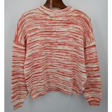 Nine West Sweater 2XL Red White Marled Knit Oversized Pullover Y2K Dopamine