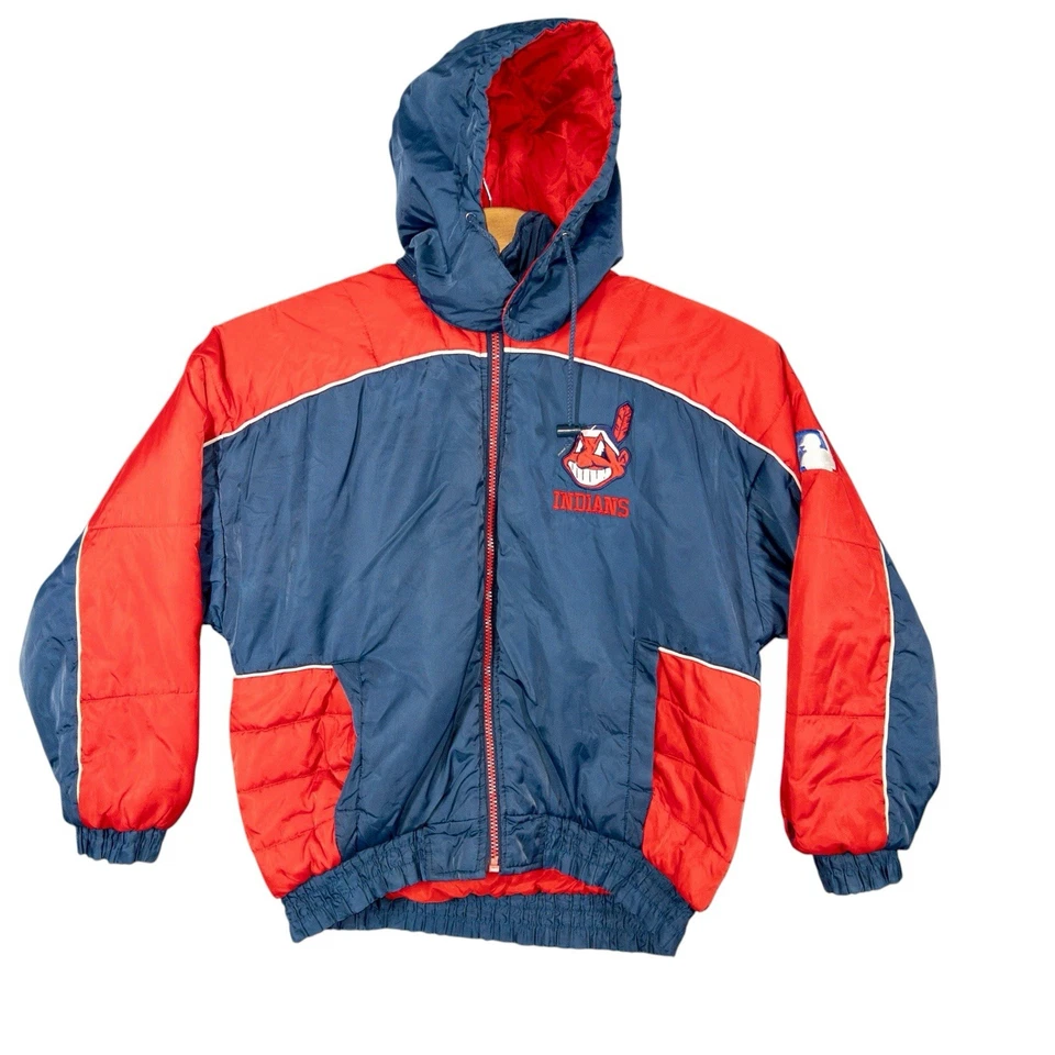 Vintage Pro Player Cleveland Indians Guardians Puffer Jacket Mens Medium MLB  - Image 4 of 4