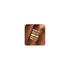 Stackable Gold Rings for Non Tarnish Dainty 14K Gold/Silver Plated Stacking T...