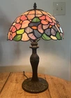 Vintage Tiffany Style Table Lamp Floral Stained Glass Lamp