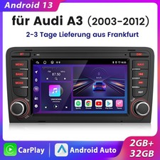 32 GB DAB+ per Audi A3 8P 2003-2012 autoradio Android GPS NAVIGATORE SATELLITARE BT Carplay SWC