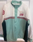 Coca-Cola Athens 2004 Olympic Torch Relay Full Zip Jacket White Green Red VINTAG