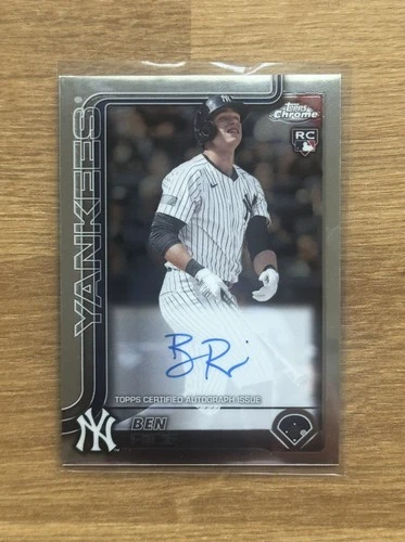 2025 Topps Chrome Update BEN RICE Rookie Autographs On Card Auto Yankees #RA-BR