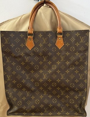 Authentic LOUIS VUITTON Sac Plat Monogram Tote Shopping Bag 