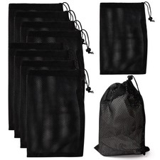 10Pcs Nylon Mesh Drawstring Bag,8 X 12 Inch Nylon Mesh Bags with Drawstrings Bla