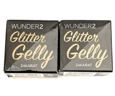 Lot of 2 WUNDER2-Glitter Gelly-Long Lasting Face Eye Body Glitter Gel-24 Karat