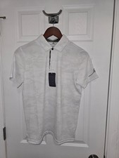BOSTON SCOTT -  WHITE CAMO GOLF SHIRT - JUNIORS LARGE - NWT