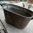 Oval Metal Planter Tub with Handles, Brown & Green, Garden, for Plants — photo 3