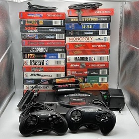 Sega Genesis Model 1 Console Bundle 31 Games 2 Controller Extension Cords Sonic