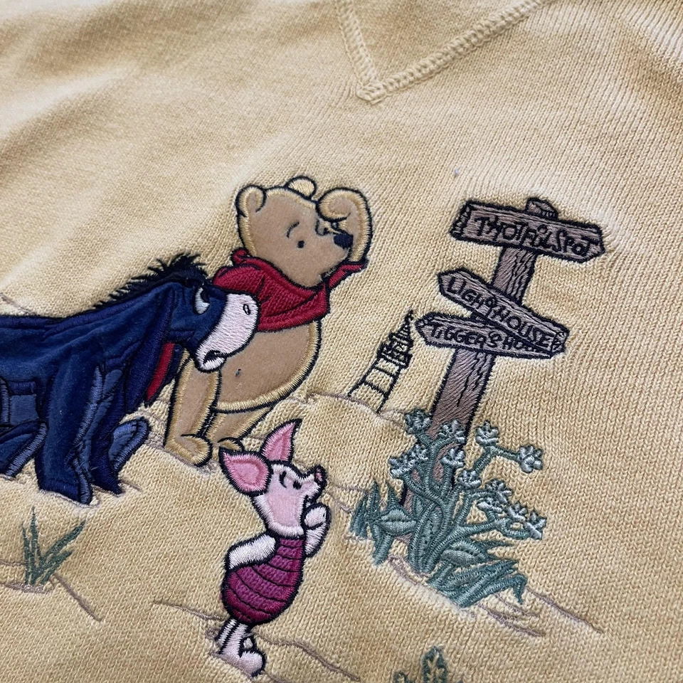 Sudadera De Colección Disney Winnie The Pooh Para Mujer XL Amarilla Eeyore Piglet Años 90 Foto 4 de 4