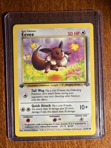 [LP+/NM] 1999 Pokemon Jungle Eevee 1st Edition #51/64 Common