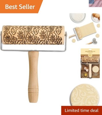 Durable Poplar Wood Mini Rolling Pin with Chrome Bearings for Effortless Rolling