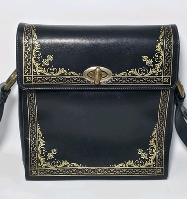 Vintage Leather SCUOLA DEL CUOIO Style Accordion Purse Riri Zipper        (P6)