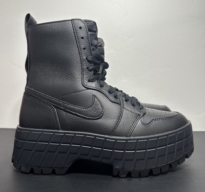 Nike Women's Air Jordan 1 Brooklyn Black Flat Pewter Boots FJ5737 001 Size 6.5