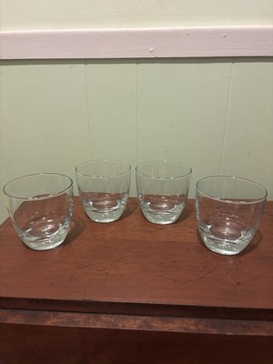 Pasabahce Double Old-Fashioned Glass W/ Tapered Sides & Bubble In Base: Set Of 4