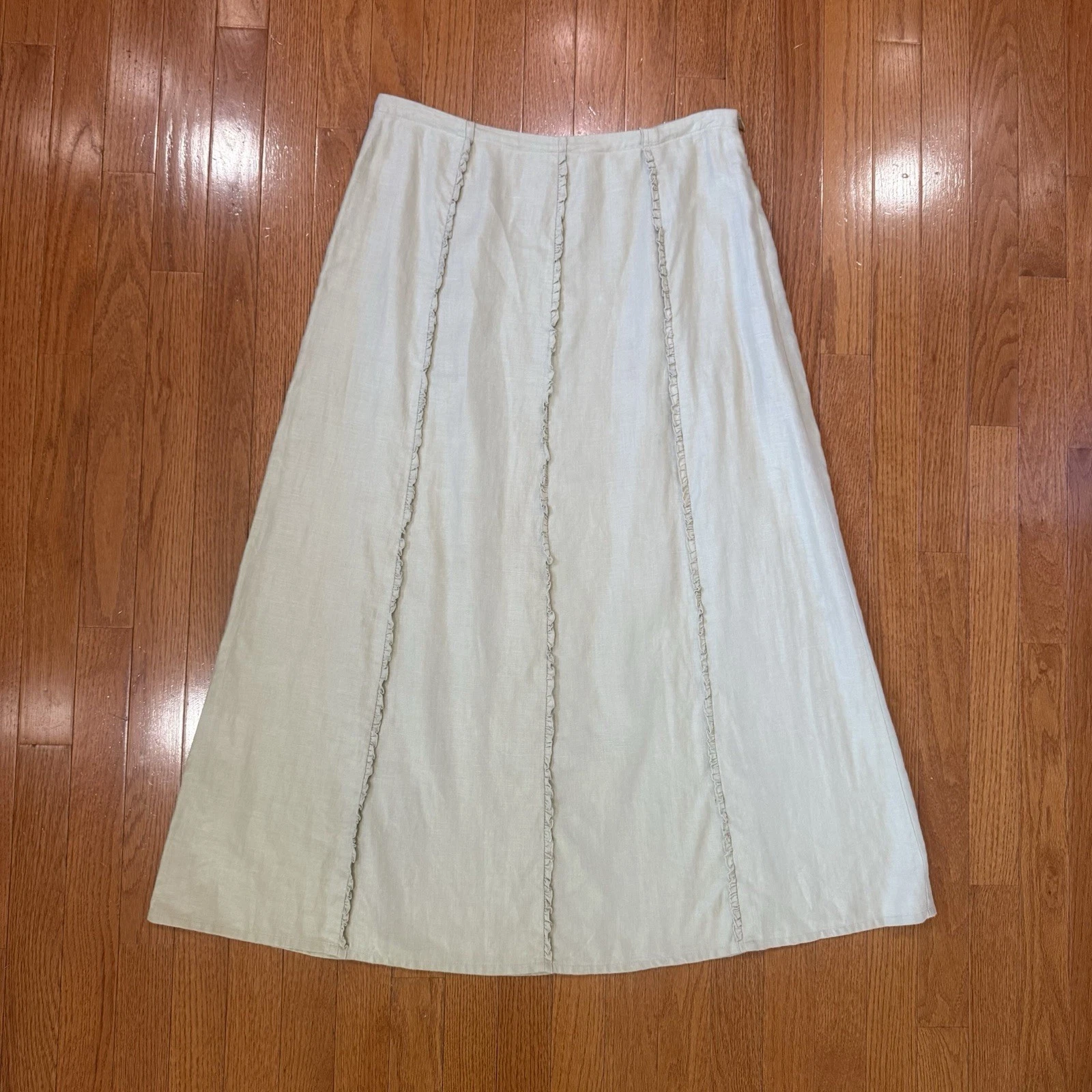 Vintage Women’s 10 Old Navy 100% Linen Maxi Midi Skirt Cottagecore Medium Large
