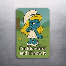 3x 2 Vintage 80's Smurfette Smurfs Cartoon Fridge Refrigerator Magnet