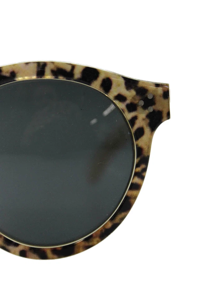 Illesteva Womens Leopard II Rounded Sunglasses Beige Black Plastic - Image 2 of 4