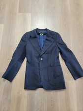 2000's Junya Watanabe Comme Des Garcons Women's Navy Wool Blazer Jacket Size L