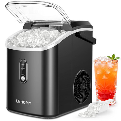 Nugget Ice Maker Countertop with Handle, Ready in 6 Mins, 38Lbs/Day, Removable T