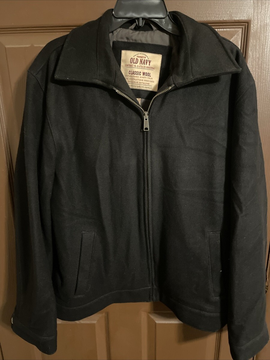 ジャケット・アウター 00s OLD NAVY wool blouson black L Pre Owned Old Navy Mens Black Classic Wool Jacket Style