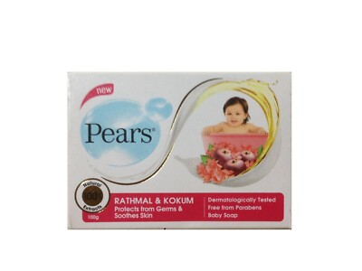 New Pears Baby Soap Soothing 100% All  Natural Herbal Moisture Baby-Soft 100 g