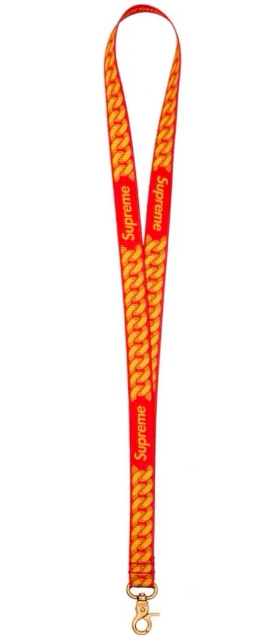 Supreme Cuban Link Lanyard rouge neuf avec étiquettes Supreme Lanyard Box logo Cuban Link