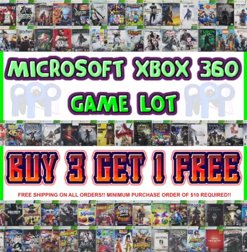 Microsoft Xbox 360 Games Lot 🎮 Buy 3 Get 1 Free 🎮 $10 Minimum Required
