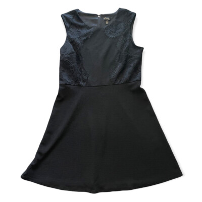 thalia sodi cocktail dresses Thalia Sodi Black Womens Cocktail Waffle and Lace sleeves Dress XL