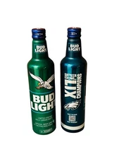 PHILADELPHIA EAGLES SUPER BOWL LIX & KELLY GREEN BUD LIGHT EMPTY BOTTLE SET (2)
