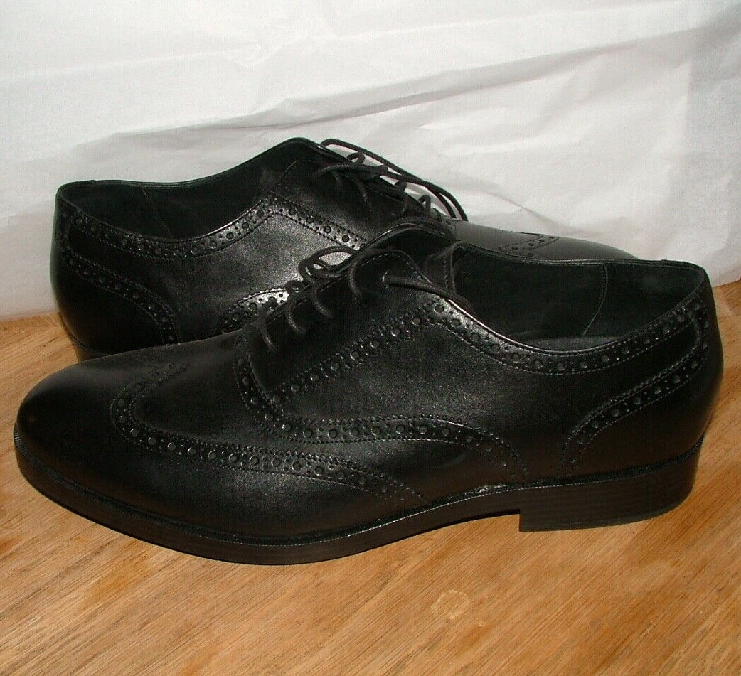 NEW WOB COLE HAAN OXXFORD SHOES SIZE 11 1/2 M BLACK SOLID  display picture 2