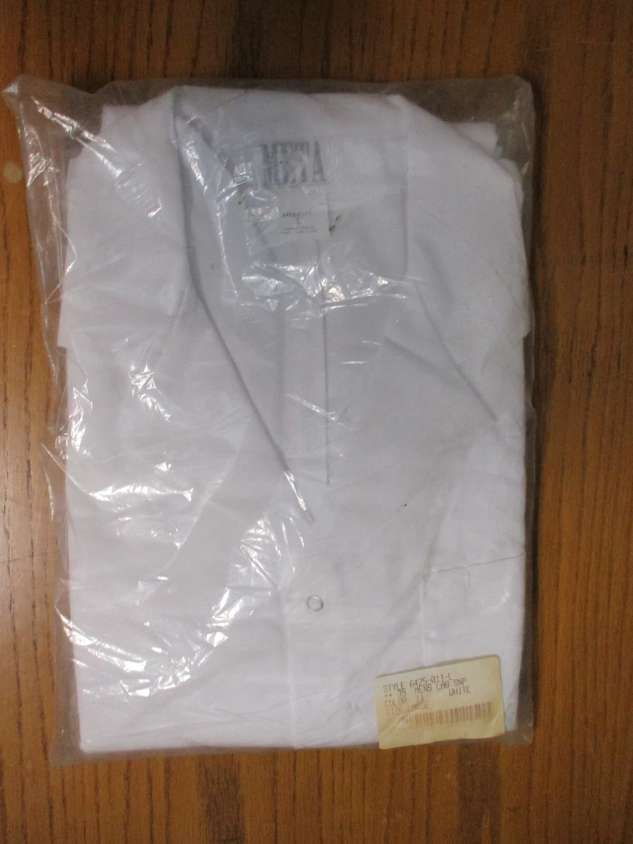 Meta White Lab Coat Size Large - Snap Front