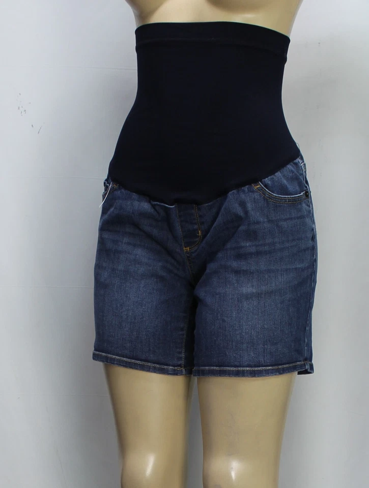 Pantalones Cortos Para Mujer Liz Lange Maternity Elastizados Denim Azul Talla S Foto 4 de 4