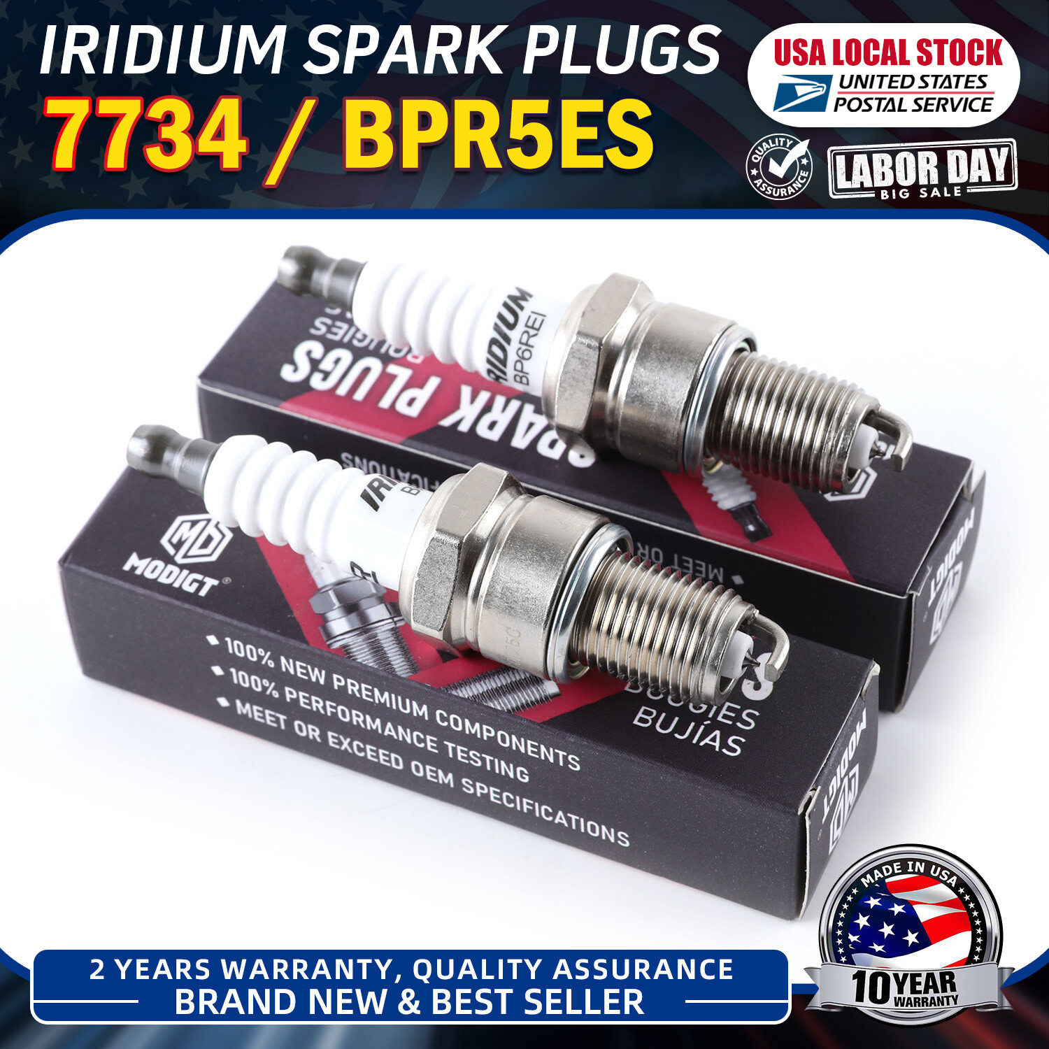 Pack of 4 Spark Plugs 7734 BPR5ES Iridium For Land Rover Range Rover 1987-2002