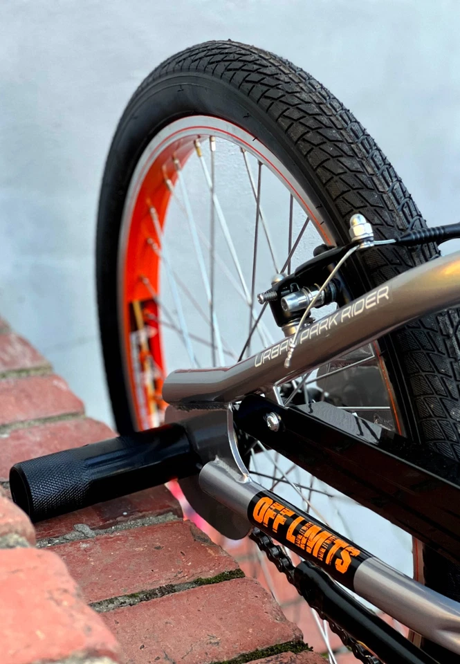 XN BMX Bike Area 44 20" Freestyle Boys Bicycle w 360 Gyro 2x Stunt Pegs Grey - Image 4 of 4